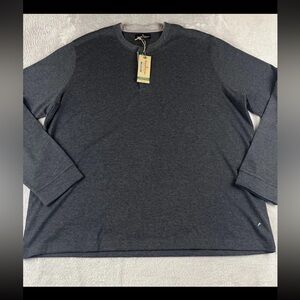 Tailor Vintage Mens Long Sleeve Henley Dark Indigo Thermal shirt size XXXL